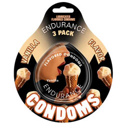 Endurance Vanilla 3pk Flavor  Condoms