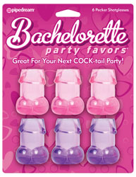 Bachelorette Party Pecker  Shot Glasses Assorted Colors
