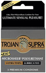 Trojan Supra Lubricated Non  Spermicidal 3 Pack
