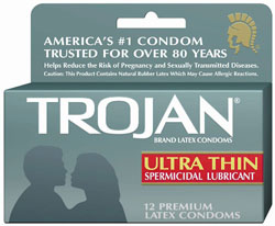 Trojan Ultra Thin Spermicidal  12 Pack