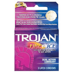 Trojan Fire And Ice Dual  Action Lubricated 3 Pack