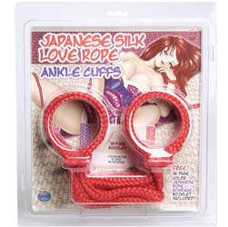 Japanese Silk Love Rope Ankle Cuffs Red
