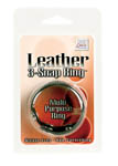 Leather Black 3-snap Ring