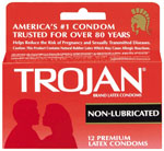 Trojan Regular Non-Lubricated  12 Pack