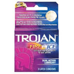 Trojan Fire And Ice Dual  Action Lubricated 3 Pack