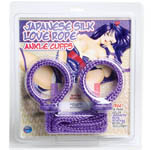 Japanese Silk Love Rope Ankle Cuffs Purple
