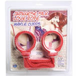 Japanese Silk Love Rope Ankle Cuffs Red